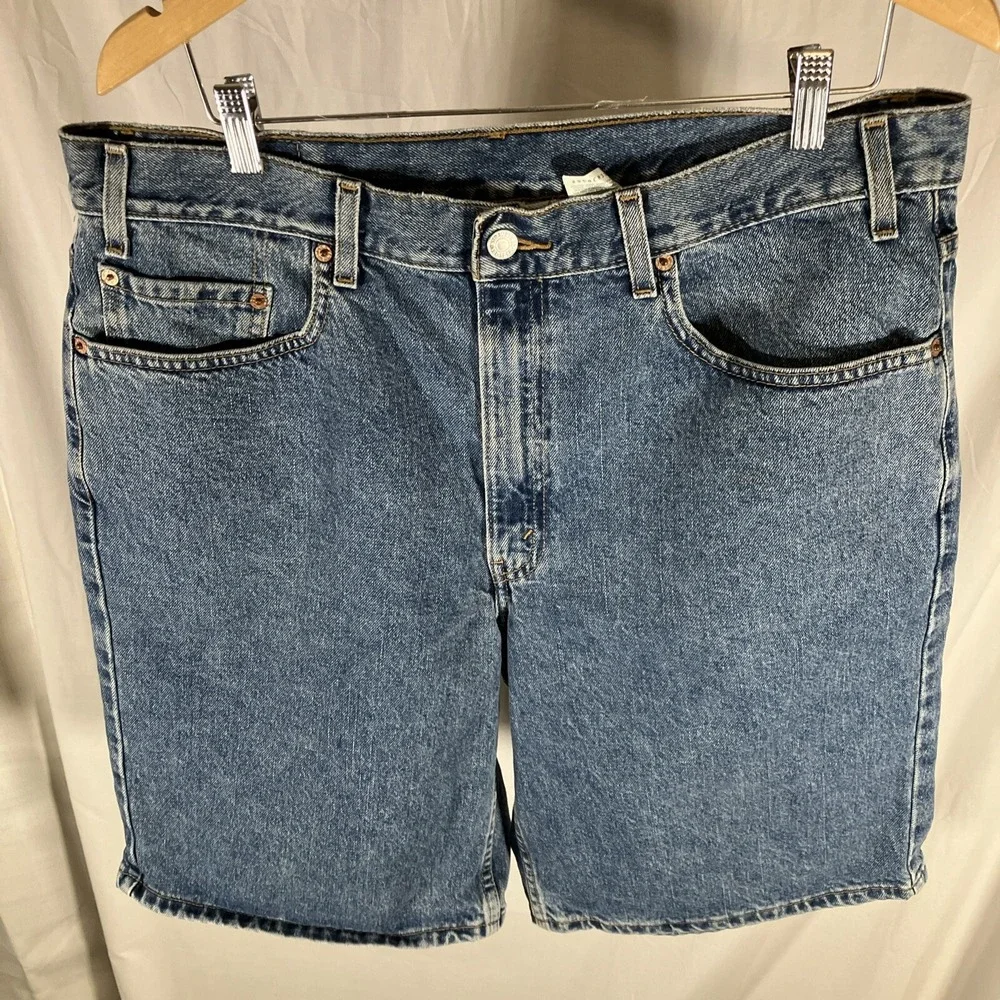 Vintage Levis Shorts Men 38 550 Blue Jean Med Wash‎ Denim Jorts Y2k 90s